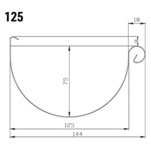 Dachrinne | Stahl | Ø 125 mm | 7024 - Graphitgrau | Länge = 2 m #2