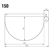 Dachrinne | Stahl | Ø 150 mm | 9007 - Graualuminium | Länge = 2 m #2