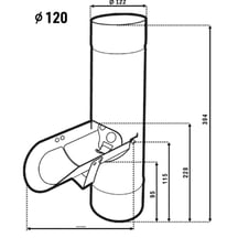 Regenwasserfänger | Stahl | Ø 120 mm | 9007 - Graualuminium #2