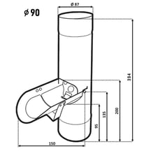 Regenwasserfänger | Stahl | Ø 90 mm | Verzinkt #2