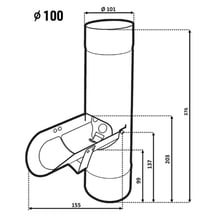 Regenwasserfänger | Stahl | Ø 100 mm | Verzinkt #2
