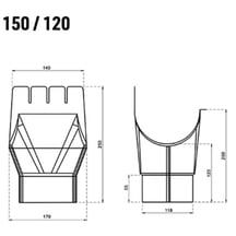 Rinnenablauf | Stahl | Ø 150/120 mm | 9007 - Graualuminium #2