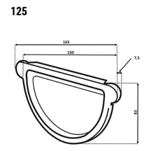 Rinnenendstück | Stahl | Ø 125 mm | 7024 - Graphitgrau #3