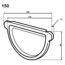 Rinnenendstück | Stahl | Ø 150 mm | 7024 - Graphitgrau #3