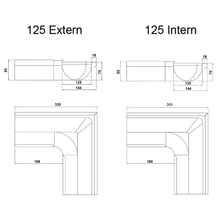 Rinneninnenwinkel 90° | Stahl | Ø 125 mm | 028 - Kirschrot #2