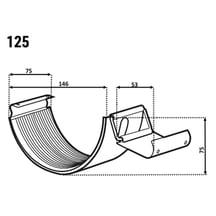 Rinnenverbinder mit Gummidichtung | Stahl | Ø 125 mm | 7024 - Graphitgrau #2