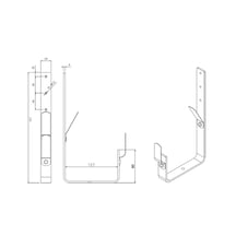 Universal Rinnenhalter | Feder / Feder | Stahl | Ø 125 mm | 7016 - Anthrazitgrau | Länge = 210 mm #2