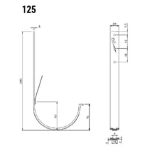 Universal Rinnenhalter | Feder / Feder | Stahl | Ø 125 mm | 028 - Kirschrot | Länge = 210 mm #2