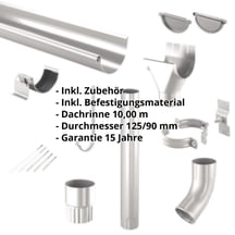 Stahl Dachrinnen Sparpaket 10 m | Ø 125/90 mm | 9007 - Graualuminium #2