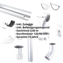 Titanzink Dachrinnen Sparpaket 3 m | Ø 125/90 mm #2