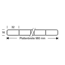 Polycarbonat Doppelstegplatte | 16 mm | Breite 980 mm | Klar | Beidseitiger UV-Schutz | Breitkammer | 2000 mm #5