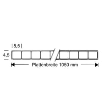 Polycarbonat Doppelstegplatte | 4,50 mm | Breite 1050 mm | Klar | 2000 mm #4