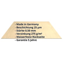 Flachblech | Stahl 0,50 mm | 35 µm Strukturpolyester | Holzoptik - Ahorn #2