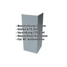 Außenecke | 100 x 100 x 2000 mm | Stahl 0,63 mm | 200 µm HPS Ultra® | 7040 - Fenstergrau #2