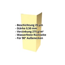 Außenecke | 100 x 100 x 2000 mm | Stahl 0,50 mm | 25 µm Polyester | 1015 - Hellelfenbein #2