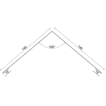 Firstblech flach | 145 x 145 x 2000 mm | 140° | Stahl 0,75 mm | 50 µm PURLAK® | 028 - Kirschrot #3