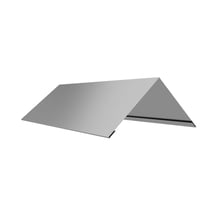 Firstblech flach | 145 x 145 x 2000 mm | 140° | Stahl 0,50 mm | 25 µm Polyester | 9006 - Weißaluminium #1