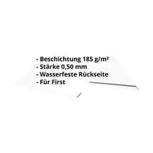Firstblech flach | 200 x 200 x 2000 mm | 100° | Stahl 0,50 mm | Aluzink | Silbergrau #2