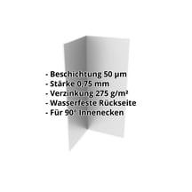 Innenecke | 100 x 100 x 2000 mm | Stahl 0,75 mm | 50 µm PURLAK® | 9006 - Weißaluminium #2