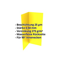 Innenecke | 100 x 100 x 2000 mm | Stahl 0,50 mm | 25 µm Polyester | 1021 - Rapsgelb #2