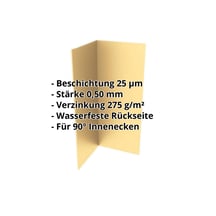 Innenecke | 100 x 100 x 2000 mm | Stahl 0,50 mm | 25 µm Polyester | 1002 - Sandgelb #2