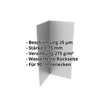 Innenecke | 100 x 100 x 2000 mm | Stahl 0,75 mm | 25 µm Polyester | 9007 - Graualuminium #2