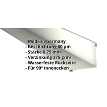 Innenecke | 115 x 115 x 2000 mm | Stahl 0,75 mm | 60 µm Puramid | 9002 - Grauweiß #2