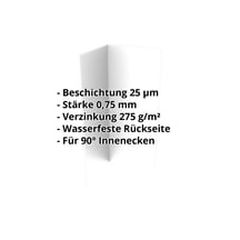 Innenecke | 150 x 150 x 2000 mm | Stahl 0,75 mm | 25 µm Polyester | 7035 - Lichtgrau #2