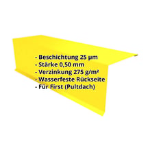 Pultabschluss | 110 x 100 x 2000 mm | 80° | Stahl 0,50 mm | 25 µm Polyester | 1021 - Rapsgelb #2