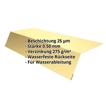 Traufenblech | 125 x 70 x 2000 mm | Stahl 0,50 mm | 25 µm Polyester | 1015 - Hellelfenbein #2