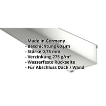 Wandanschluss | 160 x 115 mm | 95° | Stahl 0,75 mm | 60 µm Puramid | 9002 - Grauweiß #2