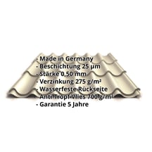 Pfannenblech 2/1060 | Anti-Tropf 700 g/m² | Stahl 0,50 mm | 25 µm Polyester | 1015 - Hellelfenbein #2