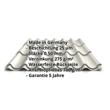 Pfannenblech 2/1060 | Anti-Tropf 700 g/m² | Stahl 0,50 mm | 25 µm Polyester | 9010 - Reinweiß #2