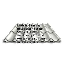 Pfannenblech 2/1060 | Stahl 0,50 mm | 25 µm Polyester | 9002 - Grauweiß #2