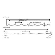 Pfannenblech Szafir 350/15 | Anti-Tropf 700 g/m² | Stahl 0,40 mm | 25 µm Polyester | 7016 - Anthrazitgrau #7