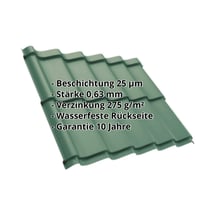 Pfannenblech Szafir 350/15 | Stahl 0,63 mm | 25 µm Polyester | 6005 - Moosgrün #2