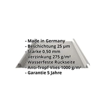 Stehfalzblech 33/500-LE | Dach | Anti-Tropf 1000 g/m² | Stahl 0,50 mm | 25 µm Polyester | 9007 - Graualuminium #2