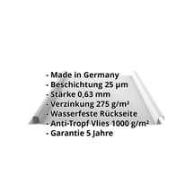 Stehfalzblech 33/500-LE | Dach | Anti-Tropf 1000 g/m² | Stahl 0,63 mm | 25 µm Polyester | 9006 - Weißaluminium #2