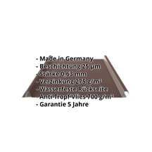 Stehfalzblech 33/500-LE | Dach | Anti-Tropf 700 g/m² | Stahl 0,63 mm | 25 µm Polyester | 8017 - Schokoladenbraun #2