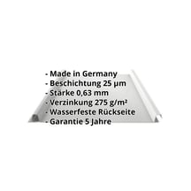 Stehfalzblech 33/500-LE | Dach | Stahl 0,63 mm | 25 µm Polyester | 9006 - Weißaluminium #2