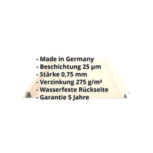 Stehfalzblech 33/500-LE | Dach | Stahl 0,75 mm | 25 µm Polyester | 1015 - Hellelfenbein #2