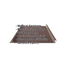 Stehfalzblech 33/500-LE | Dach | Stahl 0,75 mm | 25 µm Polyester | 8017 - Schokoladenbraun #2
