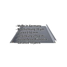 Stehfalzblech 33/500-LE | Dach | Stahl 0,50 mm | 35 µm Mattpolyester | 23 - Dunkelgrau #2