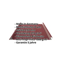 Stehfalzblech 33/500-LR | Dach | Anti-Tropf 1000 g/m² | Stahl 0,50 mm | 25 µm Polyester | 3005 - Weinrot #2