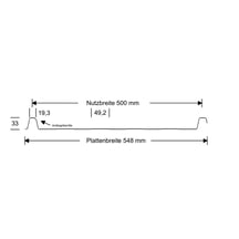 Stehfalzblech 33/500-LR | Dach | Anti-Tropf 1000 g/m² | Stahl 0,50 mm | 25 µm Polyester | 5010 - Enzianblau #9