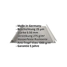 Stehfalzblech 33/500-LR | Dach | Anti-Tropf 1000 g/m² | Stahl 0,50 mm | 25 µm Polyester | 9007 - Graualuminium #2
