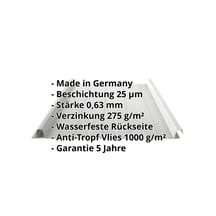 Stehfalzblech 33/500-LR | Dach | Anti-Tropf 1000 g/m² | Stahl 0,63 mm | 25 µm Polyester | 9006 - Weißaluminium #2