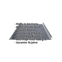 Stehfalzblech 33/500-LR | Dach | Anti-Tropf 1000 g/m² | Stahl 0,50 mm | 35 µm Mattpolyester | 23 - Dunkelgrau #2