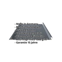 Stehfalzblech 33/500-LR | Dach | Anti-Tropf 1000 g/m² | Stahl 0,50 mm | 60 µm TTHD | 7016 - Anthrazitgrau #2