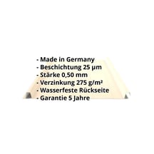 Stehfalzblech 33/500-LR | Dach | Stahl 0,50 mm | 25 µm Polyester | 1015 - Hellelfenbein #2